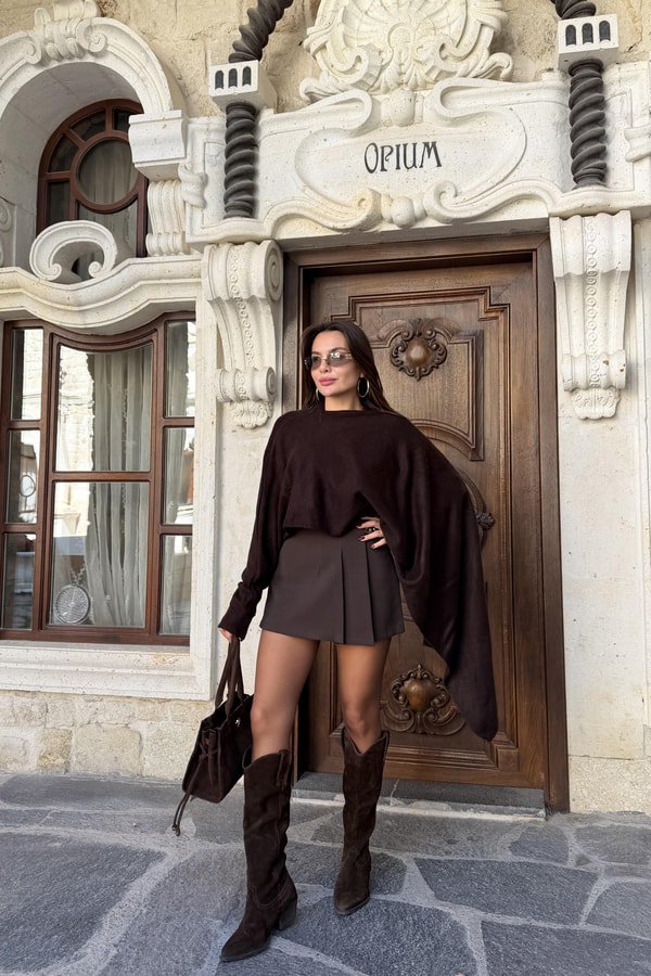 Lamira Kahve Şort Etek
