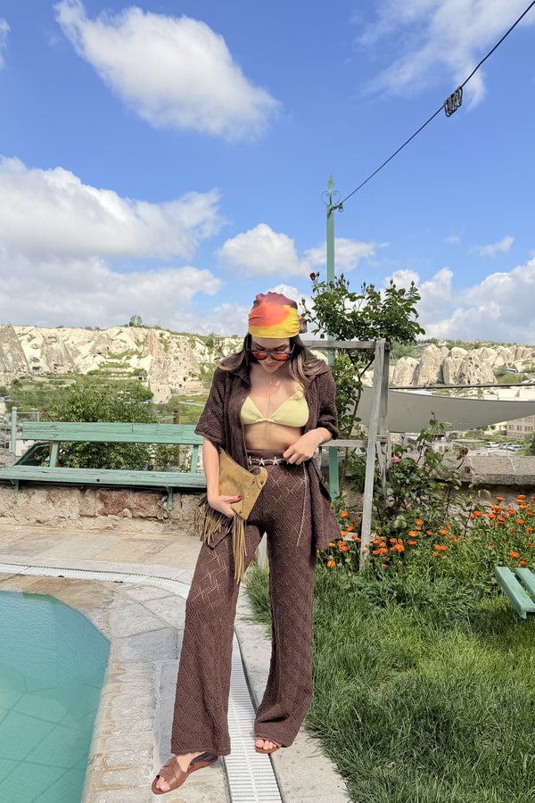 Laura Kahve Triko İkili Takım