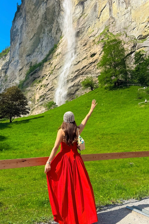 Lauter Kırmızı V Yaka Romantik Premium Elbise