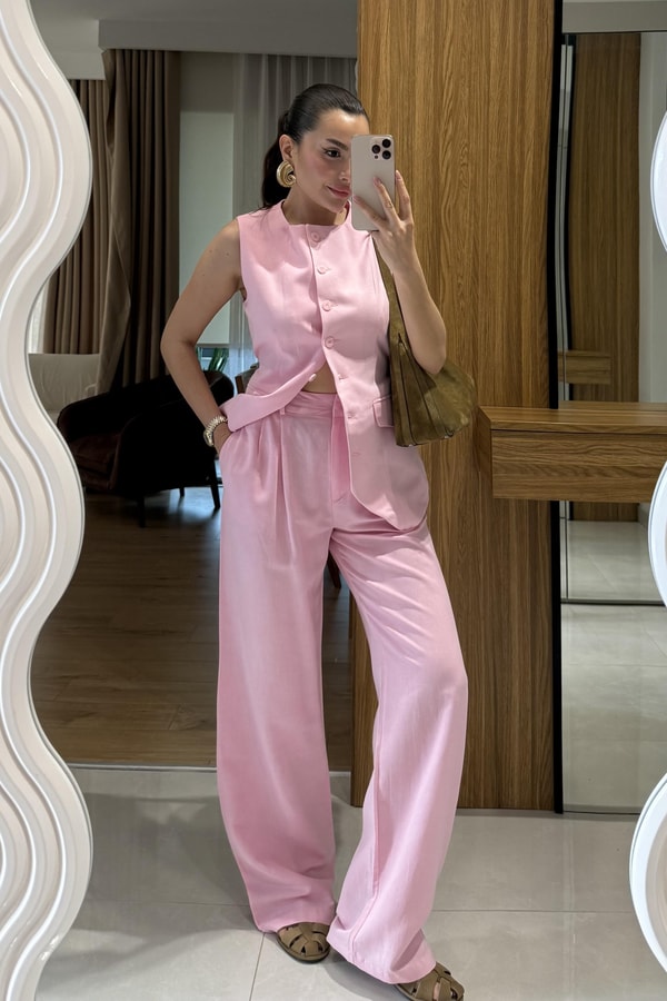 Layana Pembe Premium Pantolon