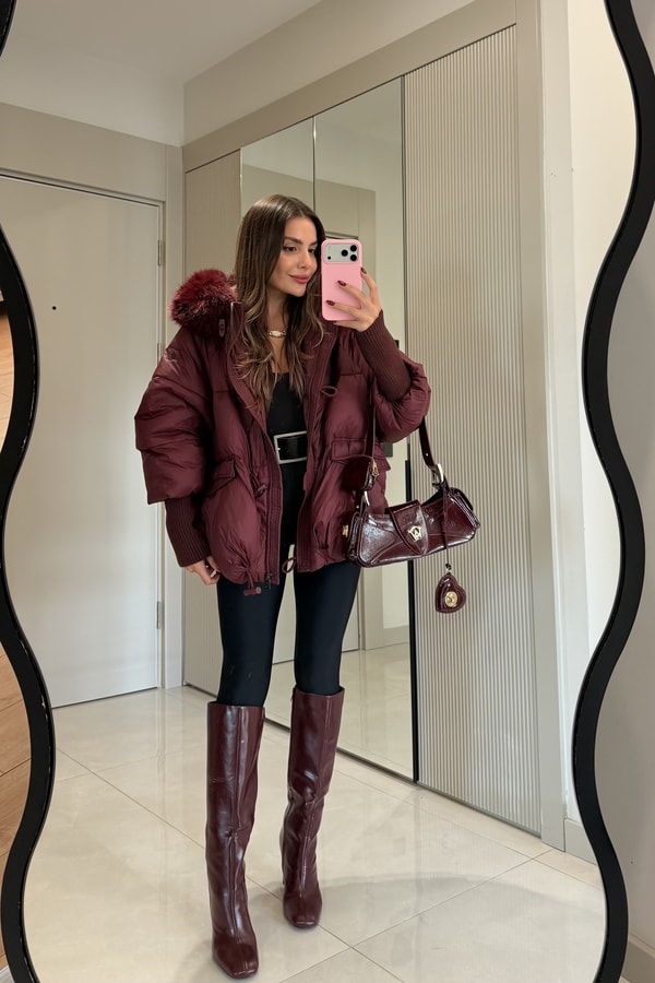 Leira Bordo Premium Lüks Şişme Mont