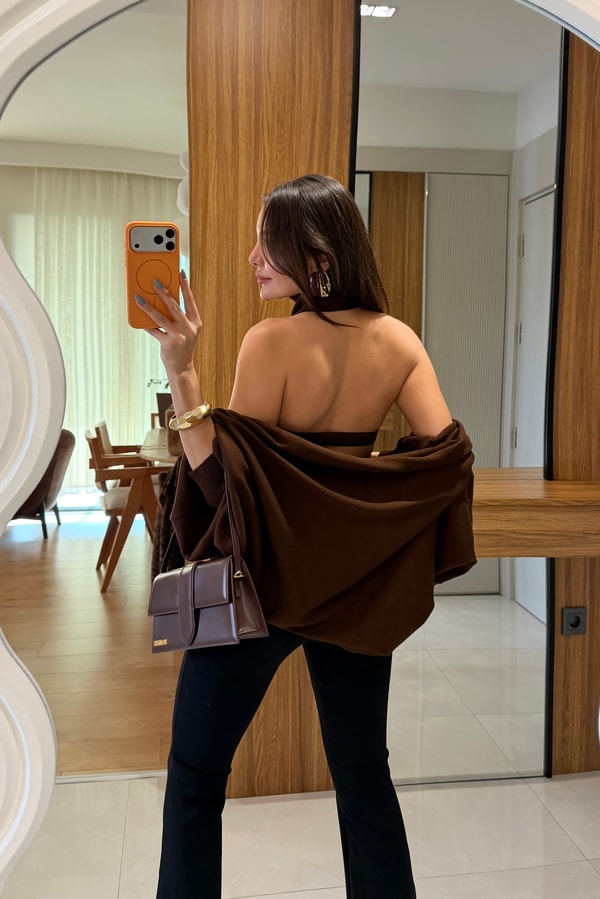Lexus Kahverengi İki Parça Bolerolu Triko 