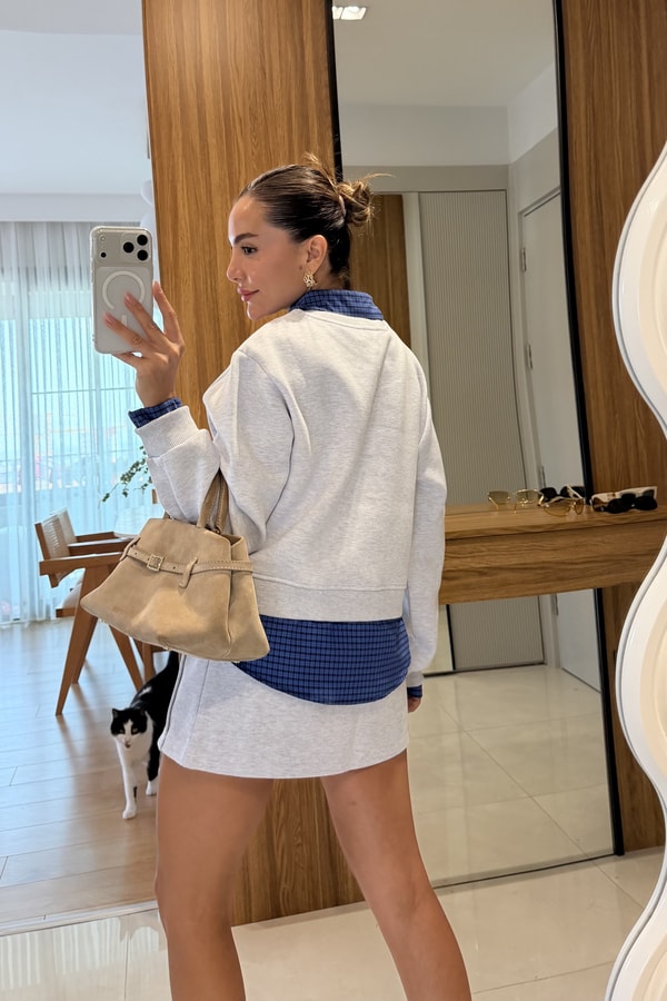 Lieto Karmelanj Ekose Bel Detaylı Etek