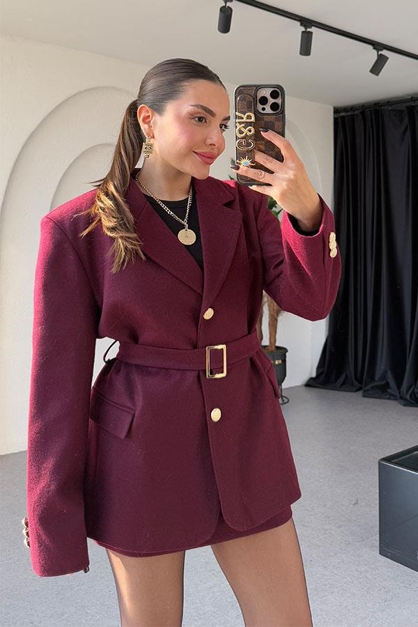 Lorelei Bordo Kaşe Etekli Ceket Takım