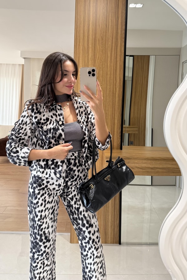 Loula Leopar Desen Ceket