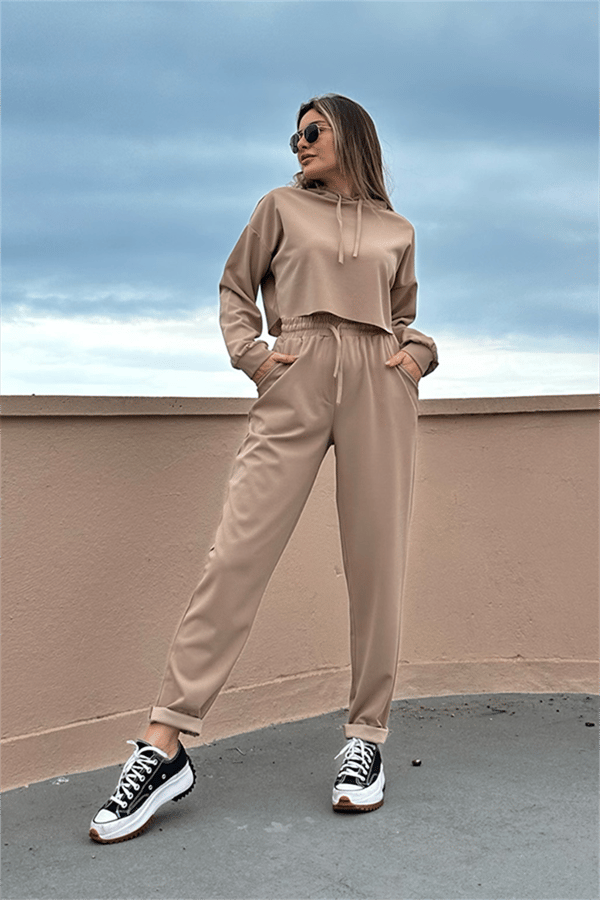 Maddie jogger sport takım - Taş rengi