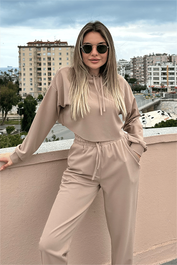Maddie jogger sport takım - Taş rengi