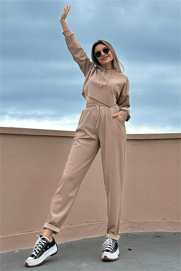 Maddie jogger sport takım - Taş rengi