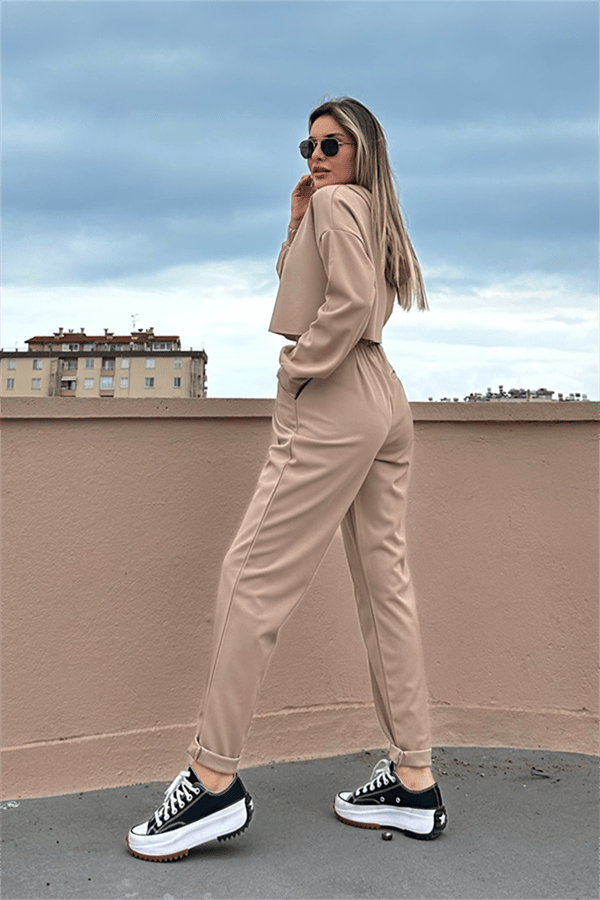 Maddie jogger sport takım - Taş rengi