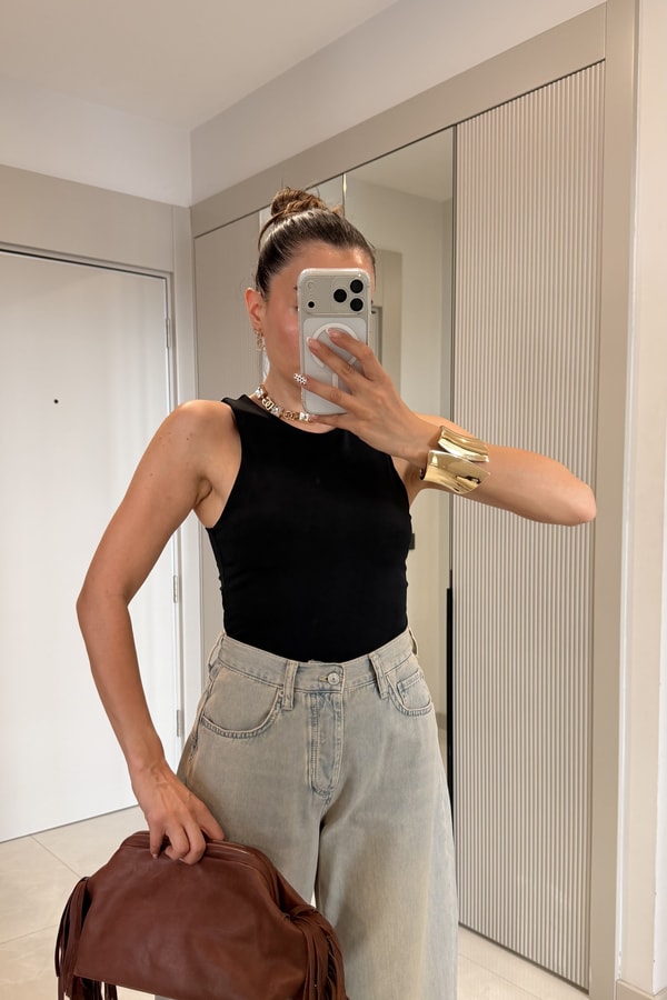 Maribel Siyah Astarlı Bodysuit