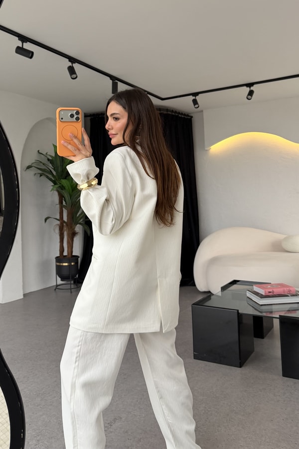 Marina Çizgili Premium Blazer Ceket