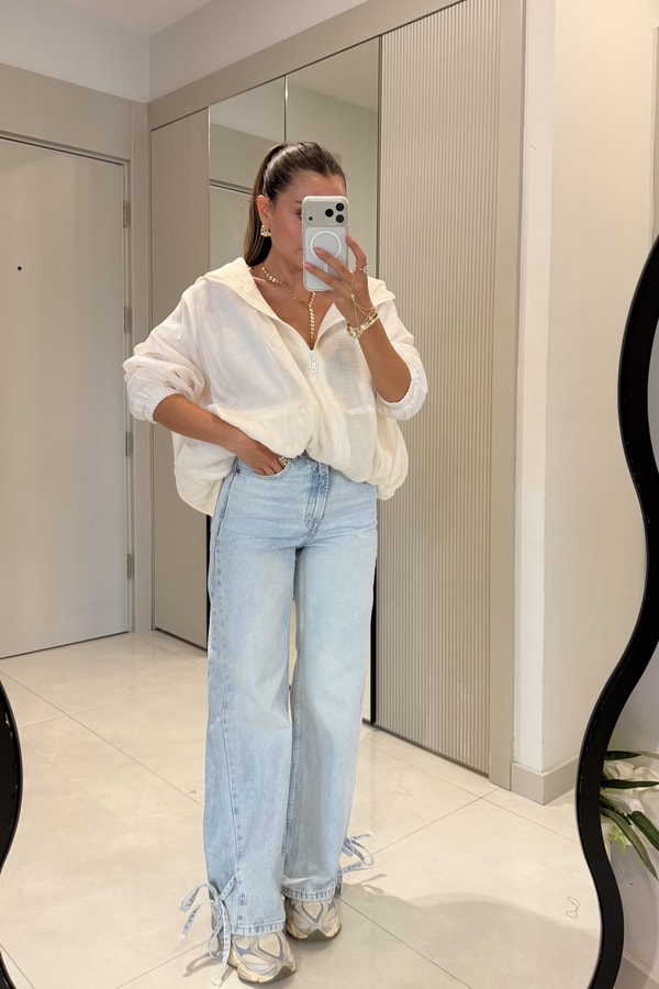 Marline Lightblue Paça Bağlamalı Jean