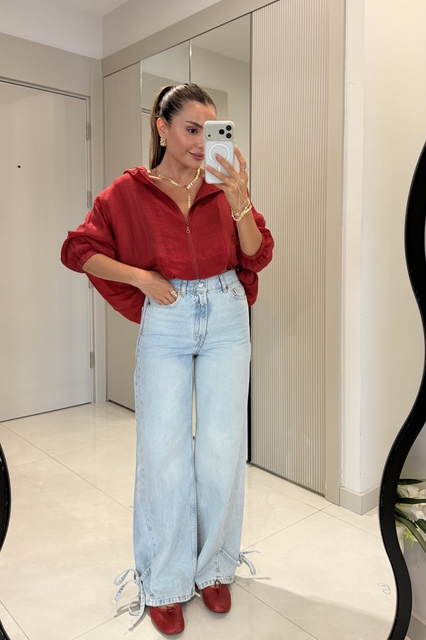 Marline Lightblue Paça Bağlamalı Jean