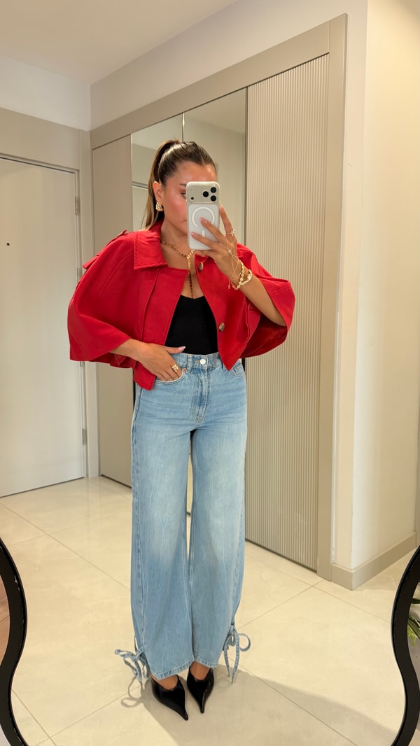 Marline Midblue Paça Bağlamalı Jean