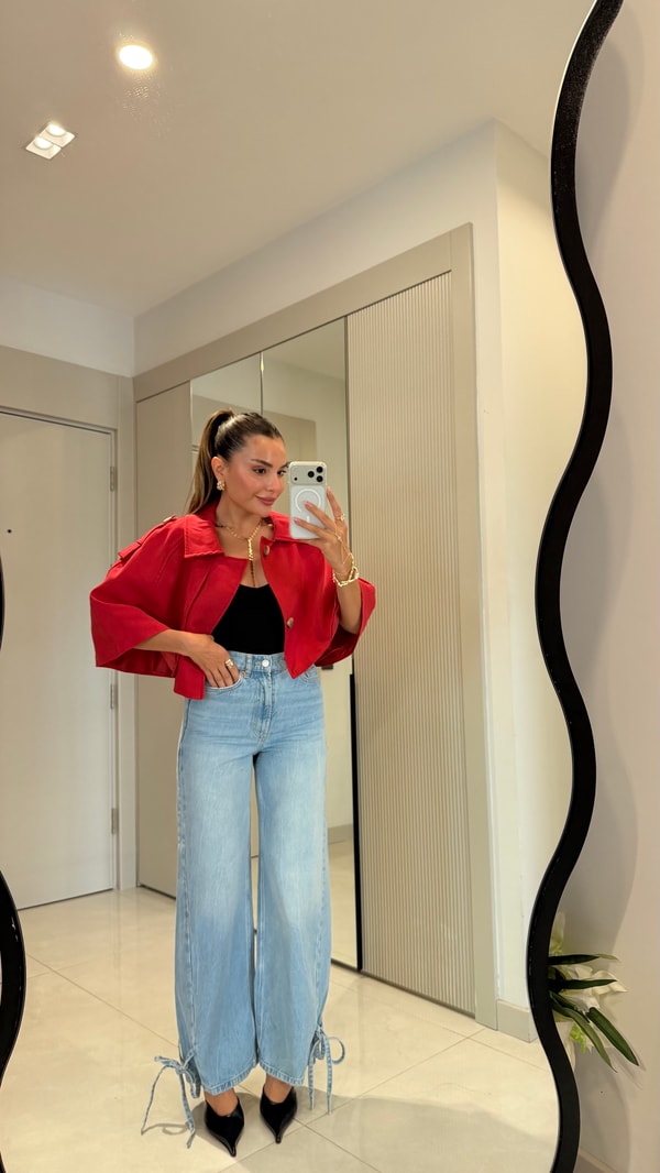 Marline Midblue Paça Bağlamalı Jean