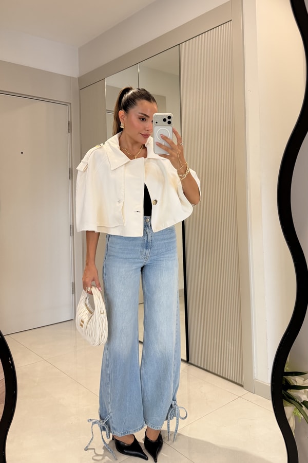 Marline Midblue Paça Bağlamalı Jean