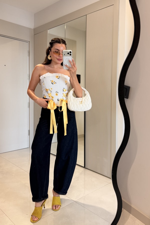 Masie Lacivert Baggy Jean