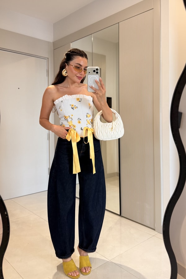Masie Lacivert Baggy Jean