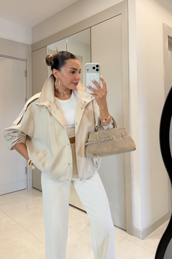 Matlock Taş Tensel Apoletli Bomber Ceket