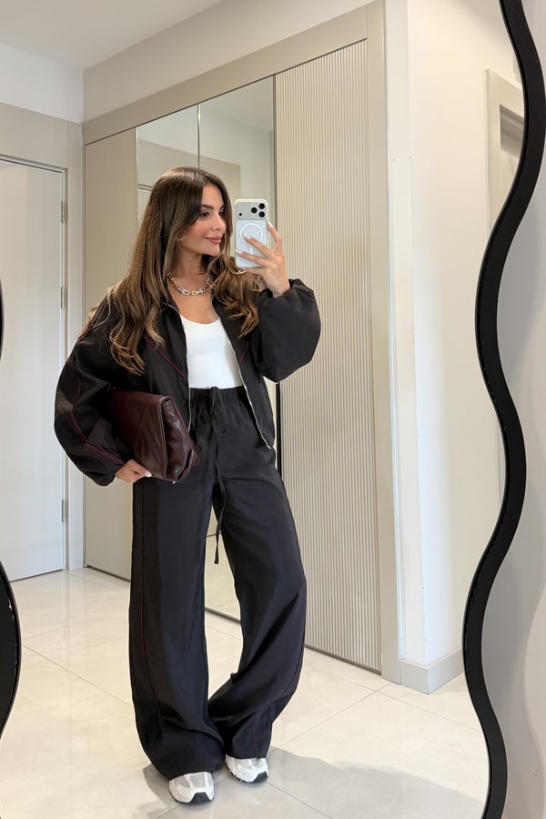 Melora Siyah Biyeli Bomber Takım