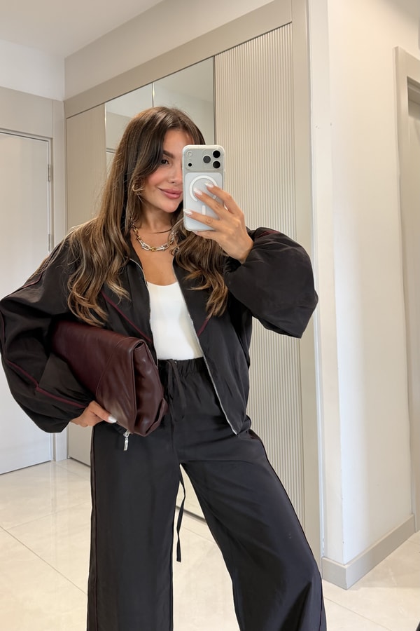 Melora Siyah Biyeli Bomber Takım