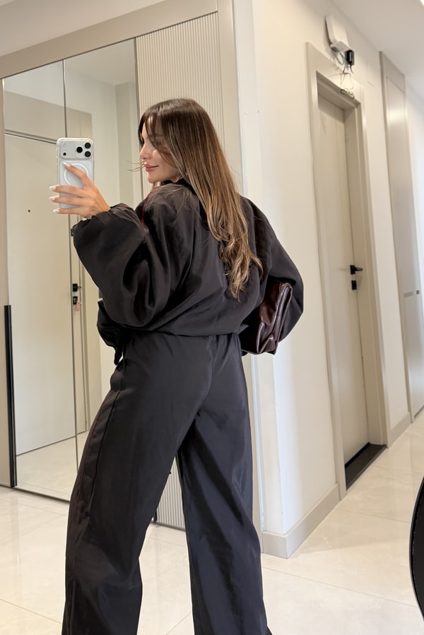Melora Siyah Biyeli Bomber Takım