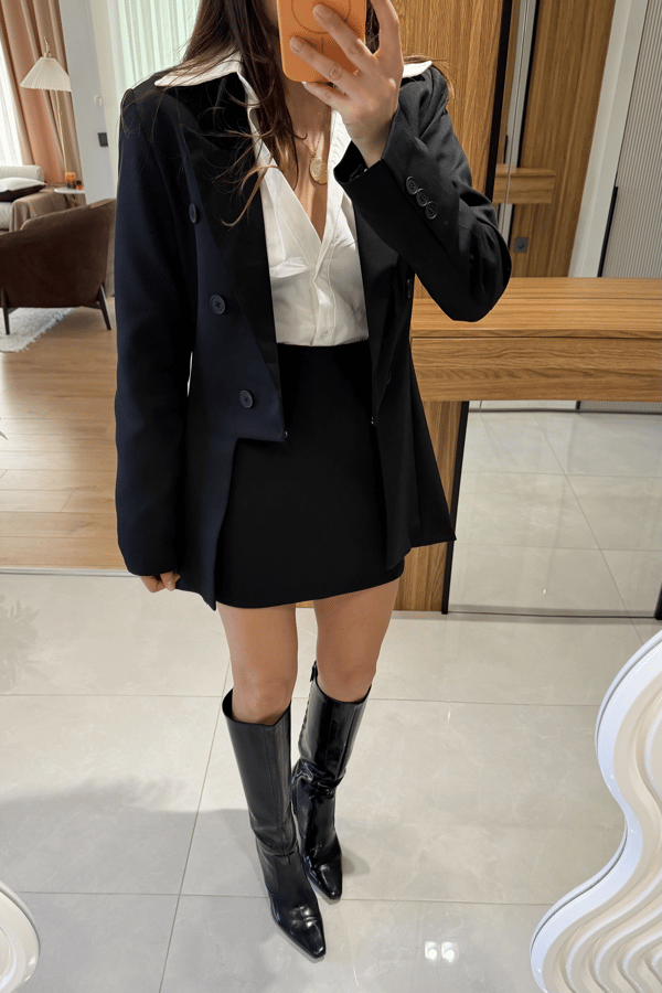 Miller Siyah Tasarım Blazer Ceket