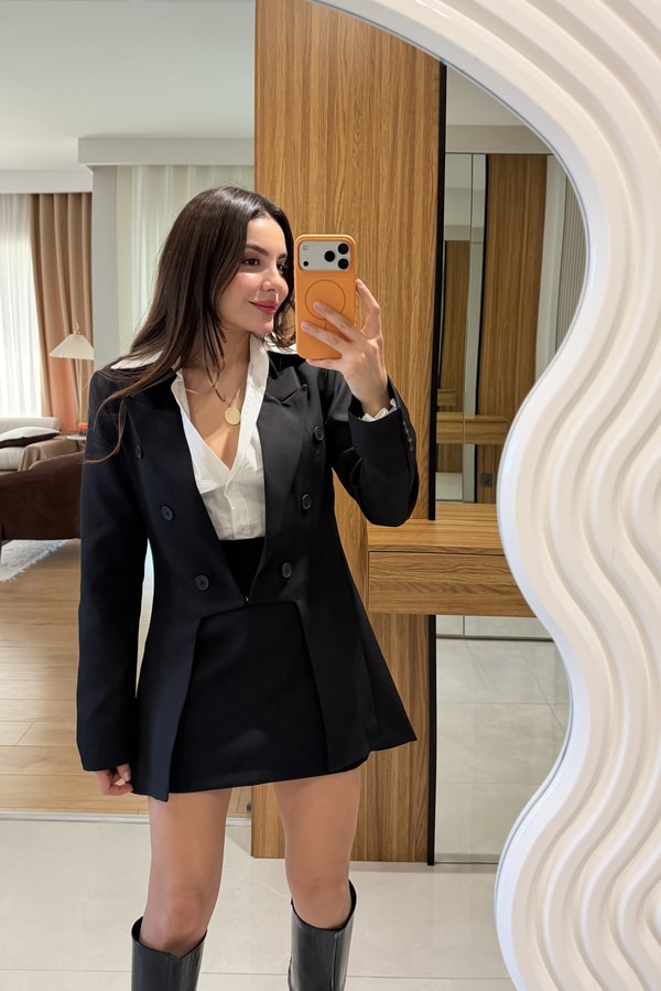 Miller Siyah Tasarım Blazer Ceket