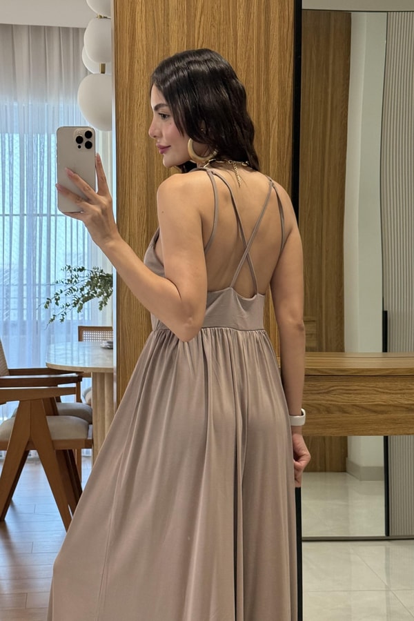 Naelis Kahve Arkası Çapraz Modal Tulum