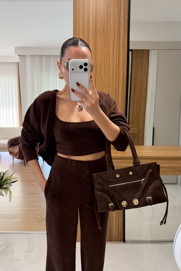 Nina Acı Kahve Üçlü Bolerolu Takım