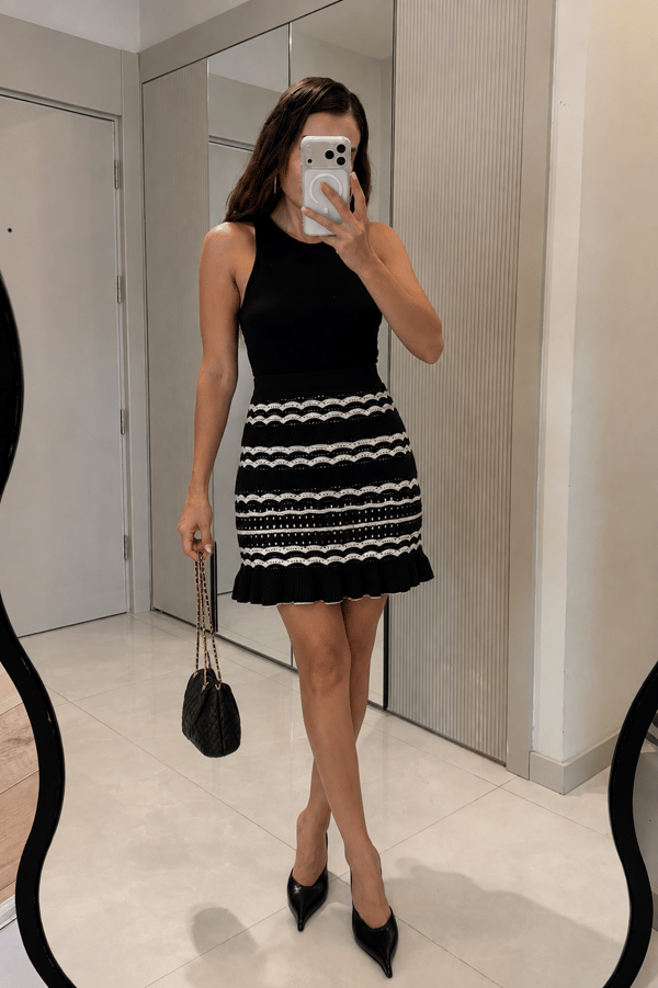 Noemi Siyah Triko Astarlı Etek