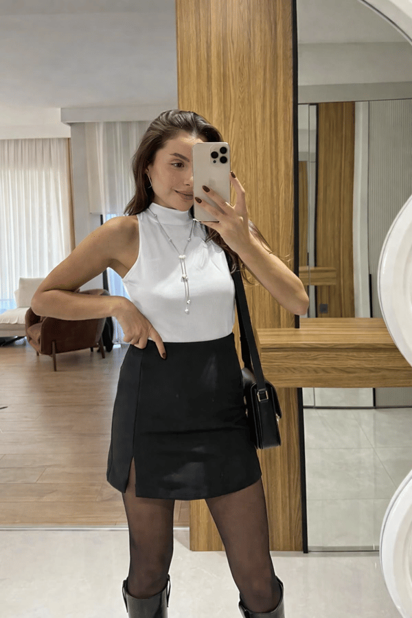 Nofel Ekru Balıkçı Yaka Bodysuit 