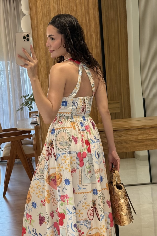 Nuvana Renkli Baskılı Crop