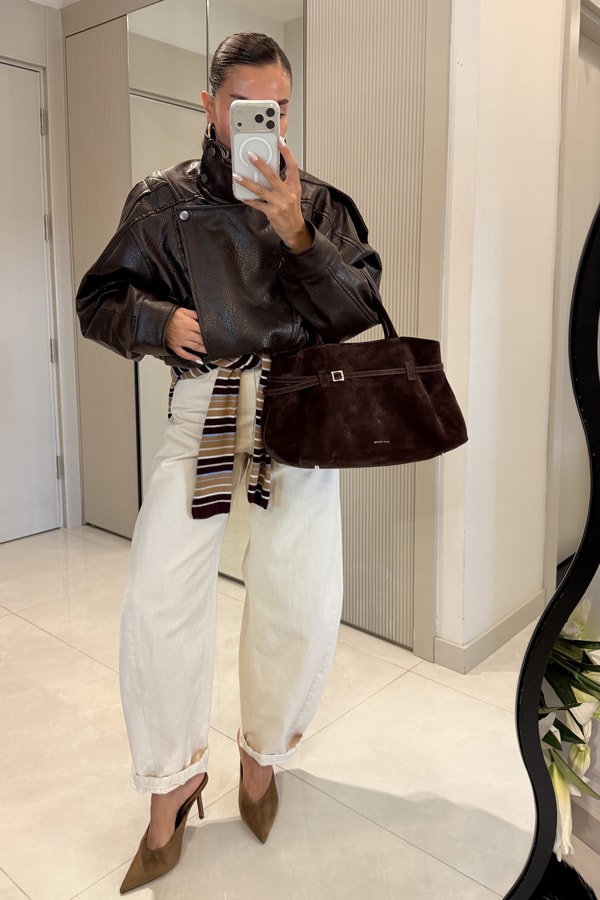 Ocie Ekru Yüksek Bel Balon Jean