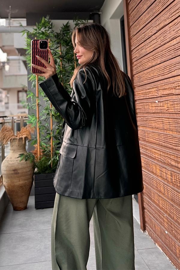 Olesa Deri Blazer Ceket