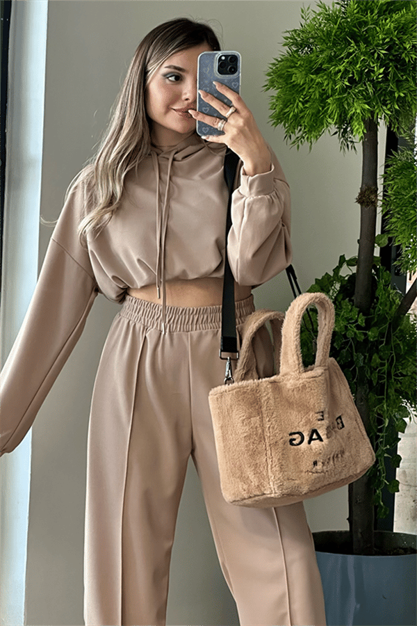 Olivia jogger sport takım - Karamel