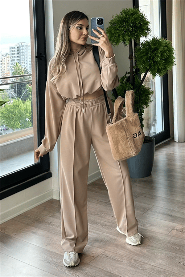 Olivia jogger sport takım - Karamel