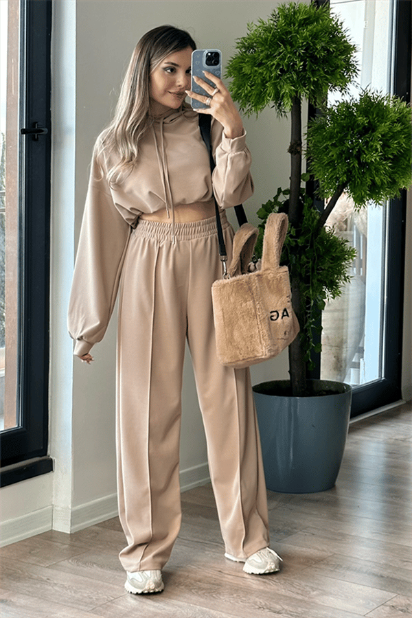 Olivia jogger sport takım - Karamel