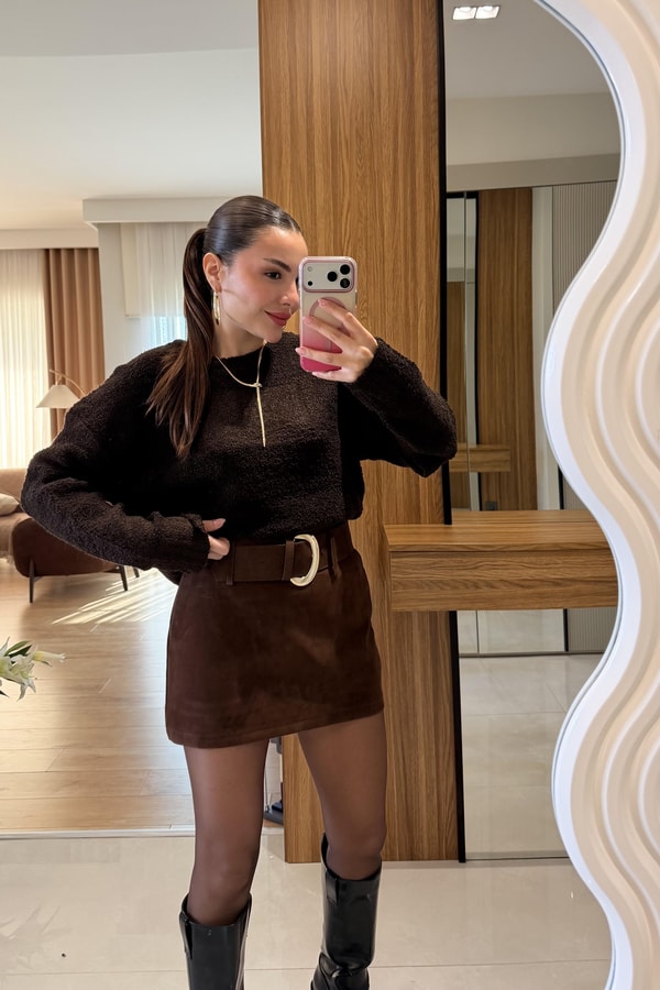 Olwer Acı Kahve Bisiklet Yaka Kazak