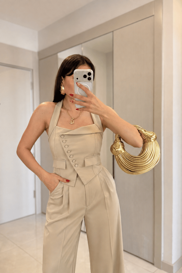 Ottilie Bej Halter Yaka Yelek