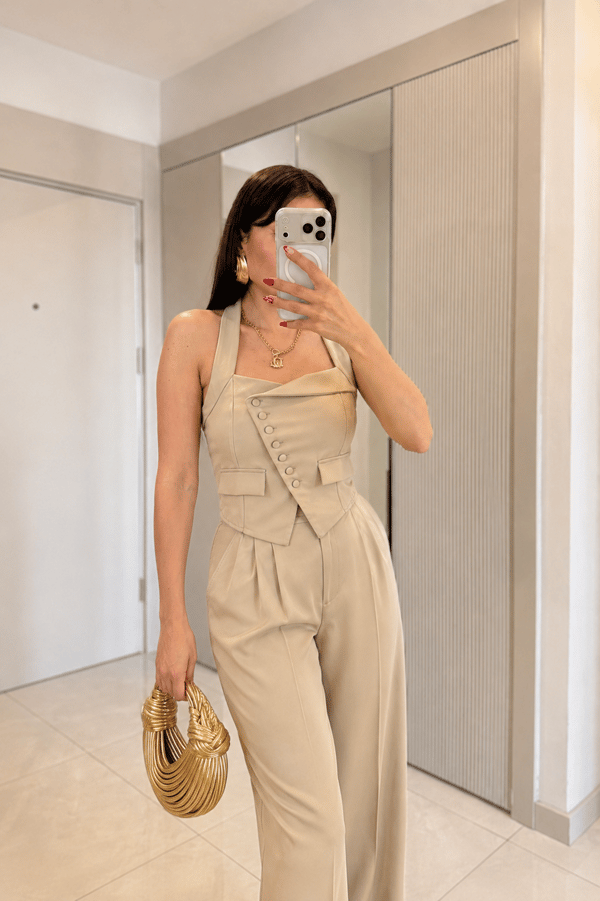 Ottilie Bej Halter Yaka Yelek