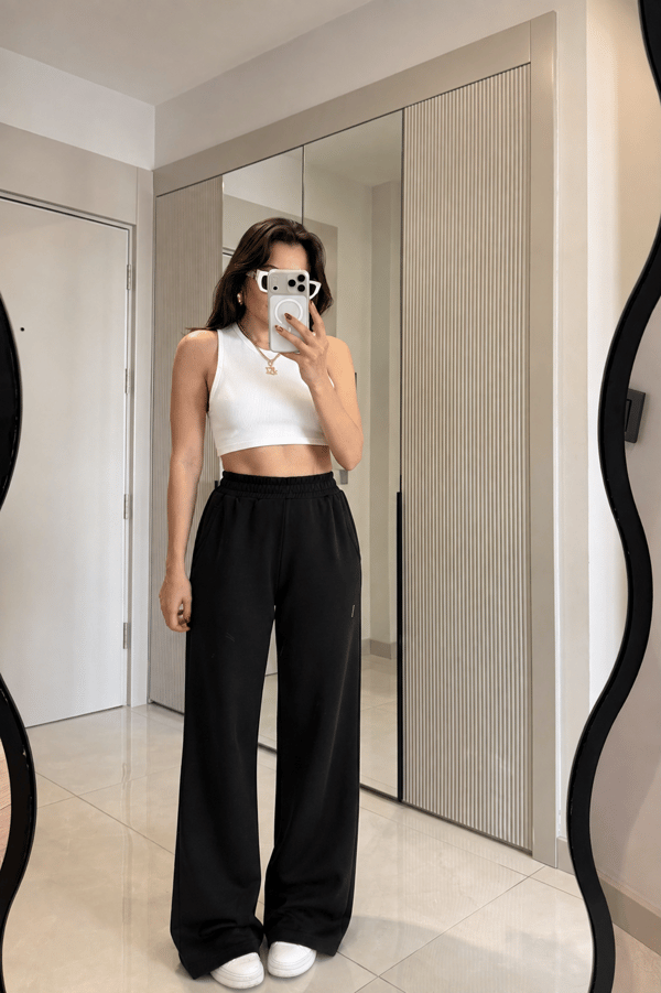 Preppy Siyah Oys Modal Eşofman Altı