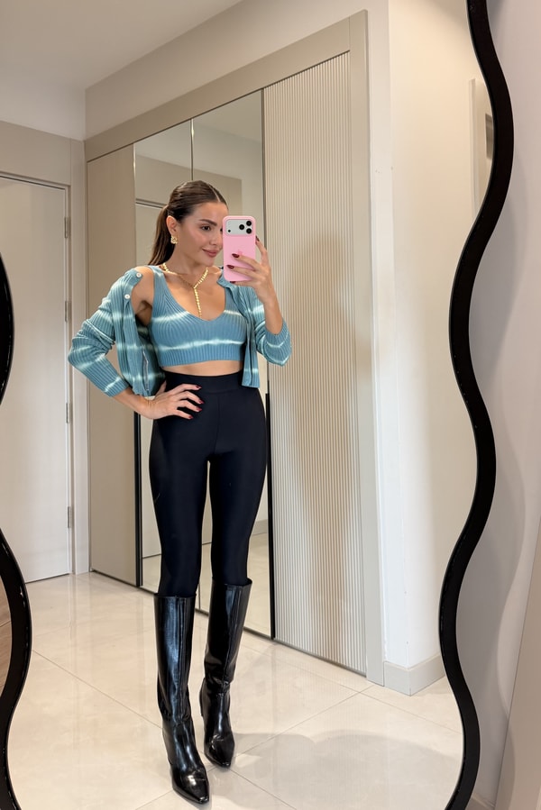 Ralph Mavi Çizgili Hırka Büstiyer Takım