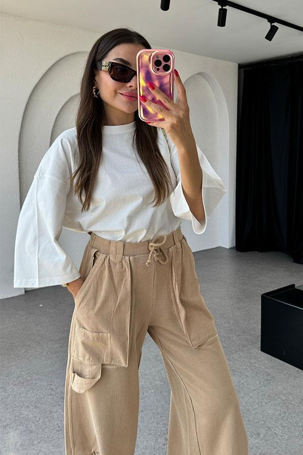 Rancy Oversize Beyaz Tshirt
