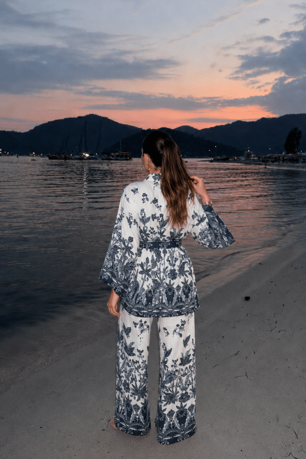Ravella Desenli Premium Keten Takım