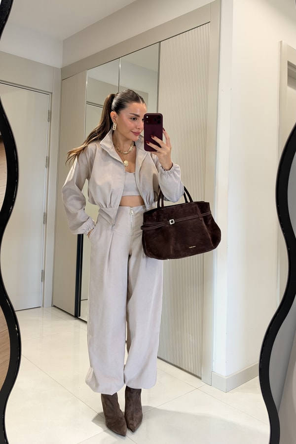 Riddle Taş Üçlü Fermuar Detaylı Takım