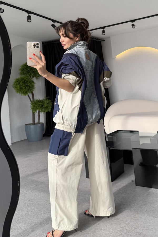 Rixton Tasarım Paraşüt Karışımlı Pantolon