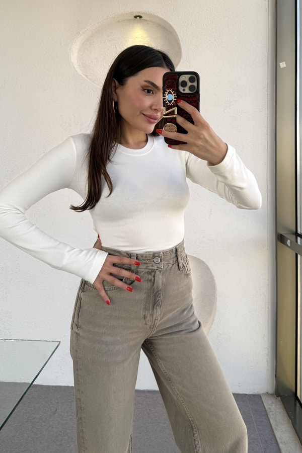 Roger Vizon Yıkama Wide Leg Jean 