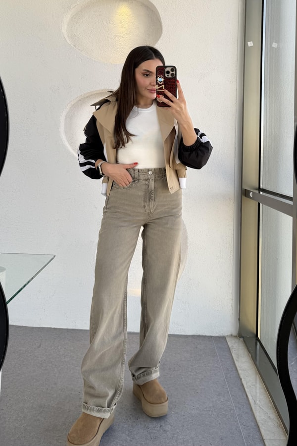Roger Vizon Yıkama Wide Leg Jean 