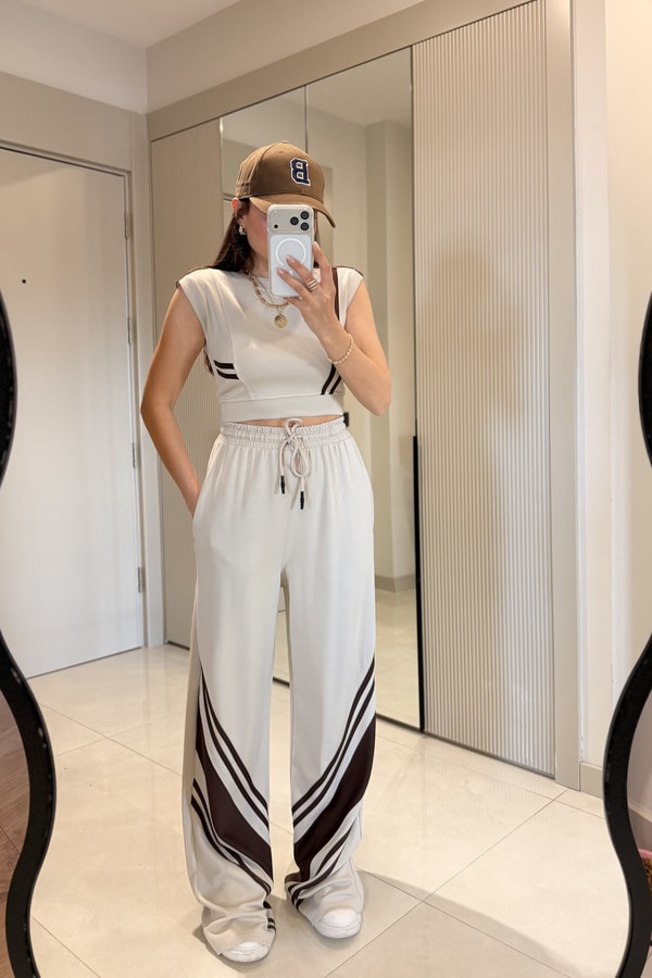 Stores Bej Şeritli Modal Eşofman Takımı